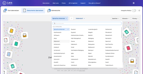 welche-prachen-unterstutzt-lara-dokumente
