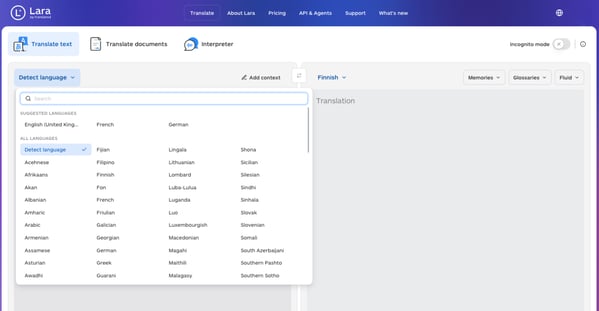which-languages-does-lara-support