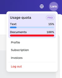 Subscription quota in Lara