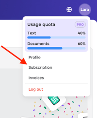 Manage your billing info in Lara