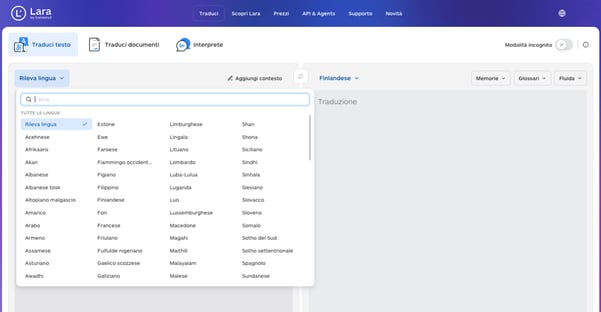 quali-lingue-supporta-lara-testo