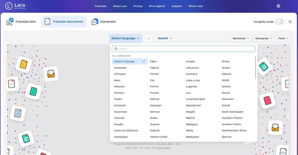 Which Languages does Lara Support - Lara Translate